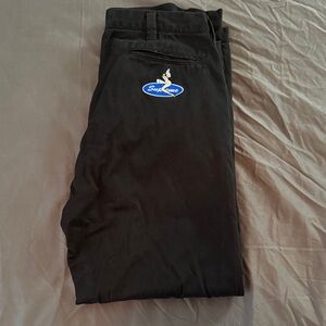 Supreme Black Chinos with Logo Patch